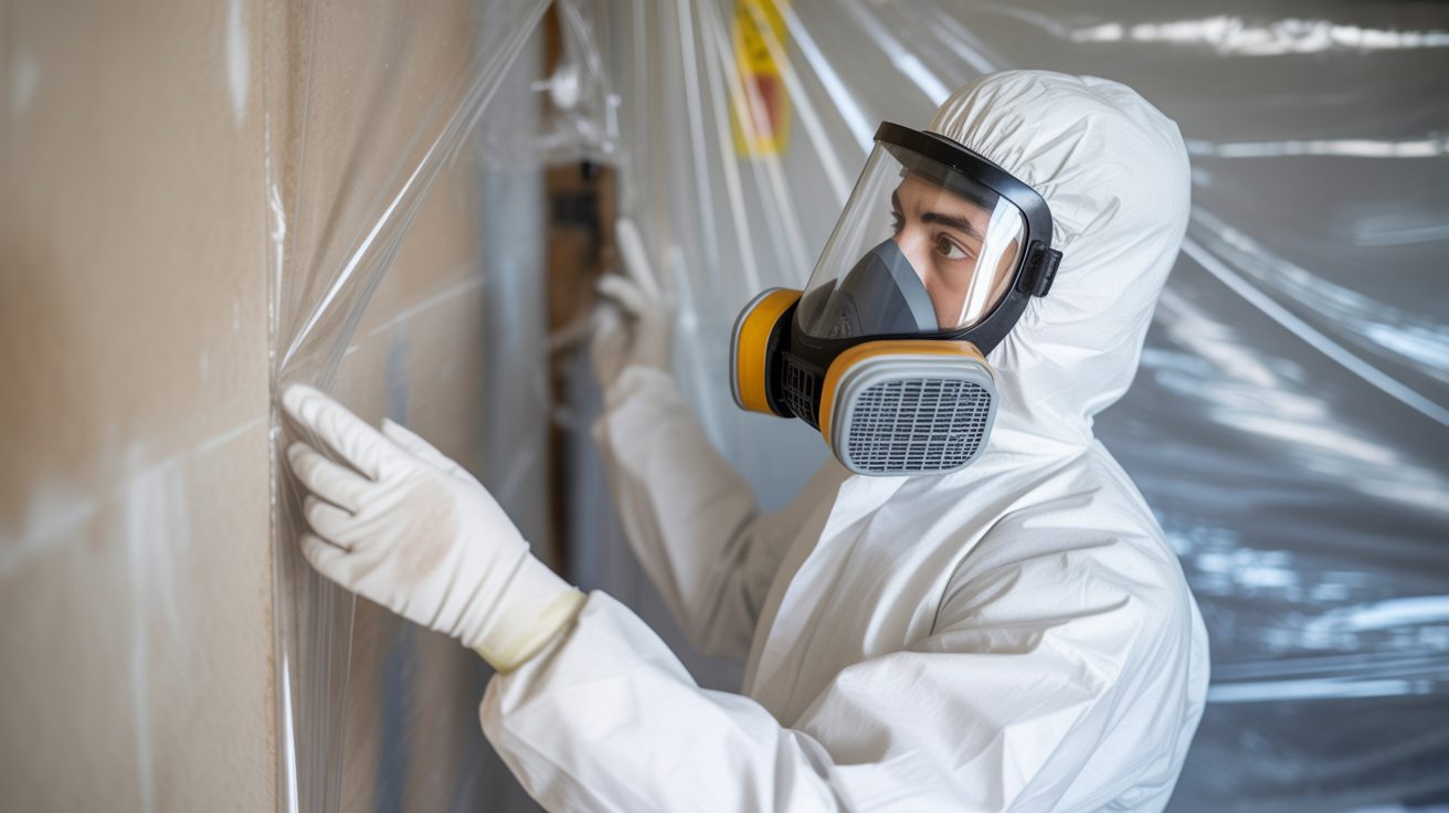 Mould Remediation technician at work in Auckland